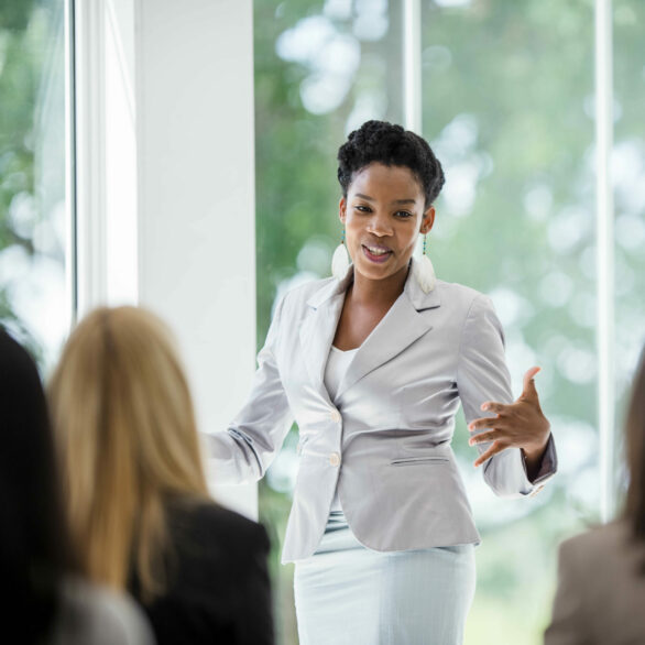 Coach at a public speaking bootcamp